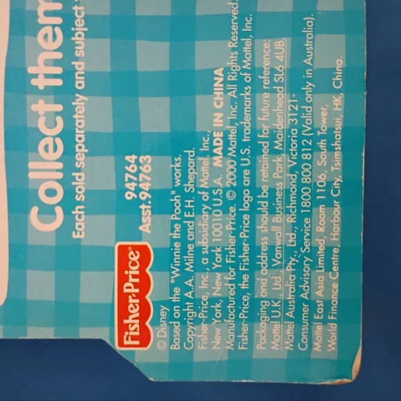 Vintage Fisher Price 4 Piece Winnie The Pooh Collectable Toys. - Picture 3 of 7